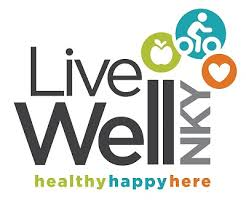 Live Well NKY logo featuring icons of an apple, cyclist, and heart with the tagline 