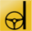 A yellow background with a black steering wheel icon and a vertical line on the right.